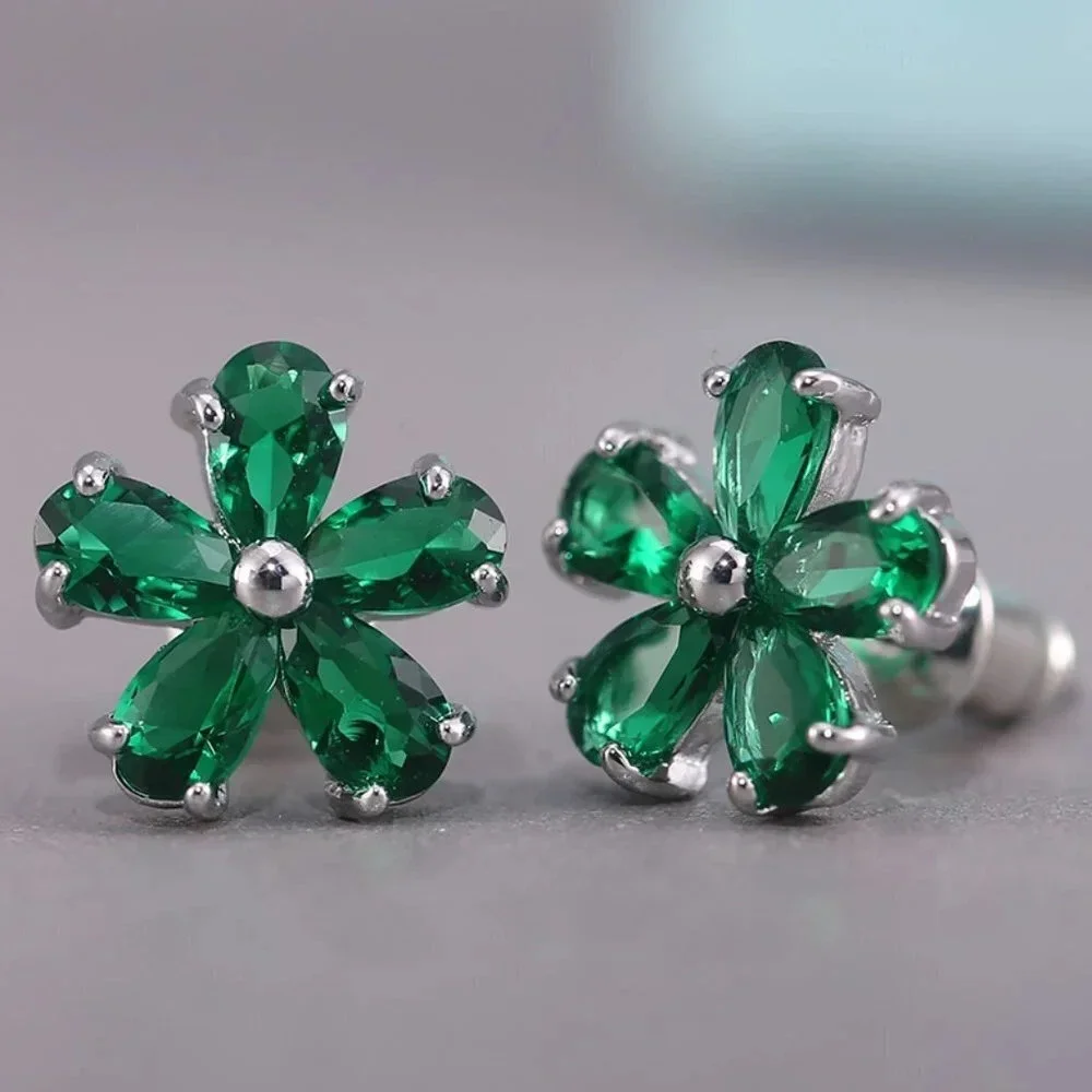 🌸Beautiful Tiny Plum Blossom Zircon Dainty Stud Earrings for Women,UNVN1…